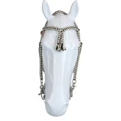 F.R.A. Trensenzaum Bodanza Baumwolle Mit Abnehmbaren Zügeln Schwarz/Weiß Vollblut/Warmblut -Reitsportbedarf Geschäft agradi 44874409 3.33ea80