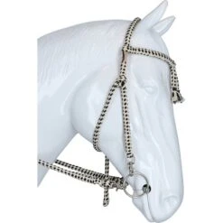 F.R.A. Trensenzaum Bodanza Baumwolle Mit Abnehmbaren Zügeln Schwarz/Weiß Vollblut/Warmblut -Reitsportbedarf Geschäft agradi 44874409 4.d19b99